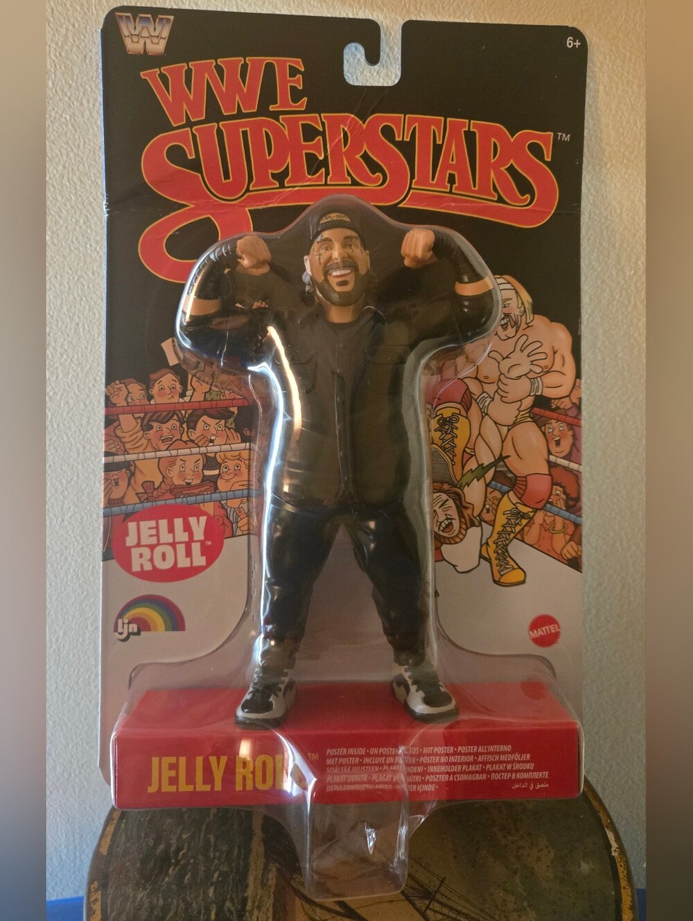 WWE Wrestling Superstars LJN JELLY ROLL on RARE Black Card Mattel See Desc